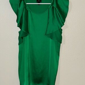 Worthington Elegant Green Ruffle Top-size medium